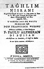 Tagħlim Nisrani ta' Wizzino (1780)